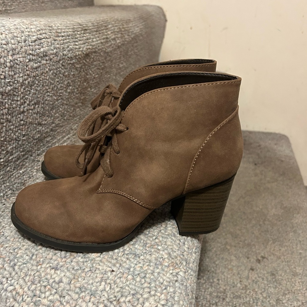Soda Brown Heeled Boots for Women